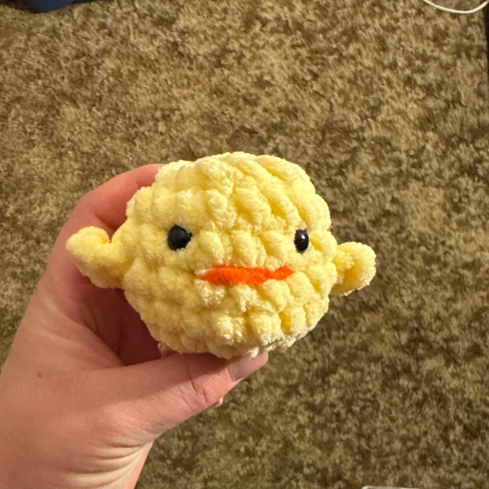 Yellow Plush Chick crochet animal.